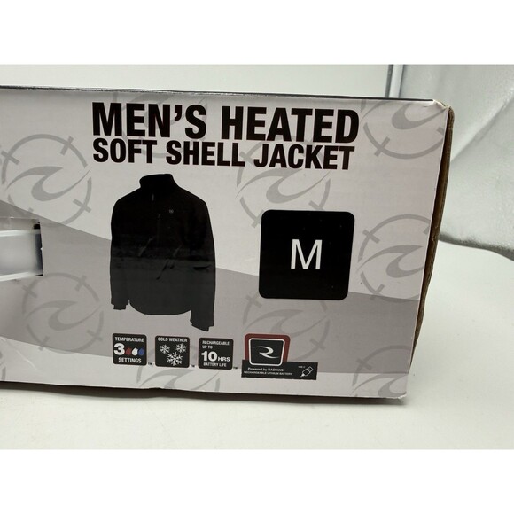 Radians RHG-J100B Men's Soft Shell Heated Jacket w Battery Adapter Black Medium - Picture 12 of 14